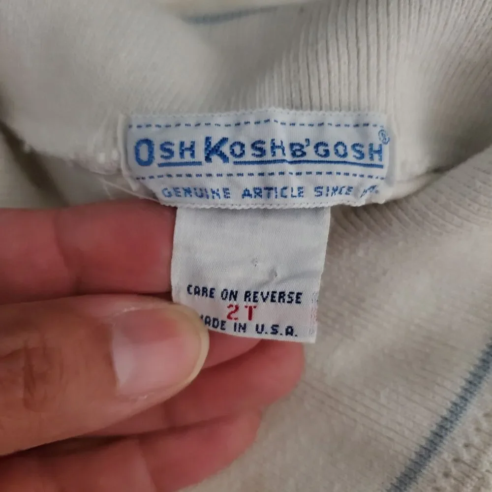 Vintage OshKosh B'gosh Prairie Girl Shirt Toddler 2T Floral 90s Flower Cute Polo
